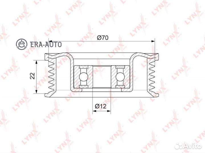 Lynxauto PB7134 Ролик обводной приводного ремня
