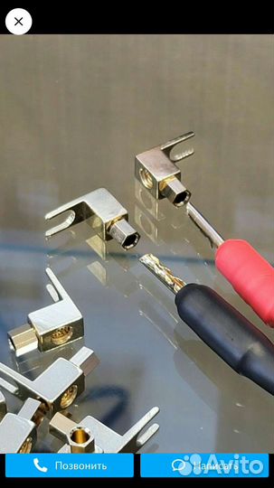 Переходник лопатка-банан для усилителя nakamichi