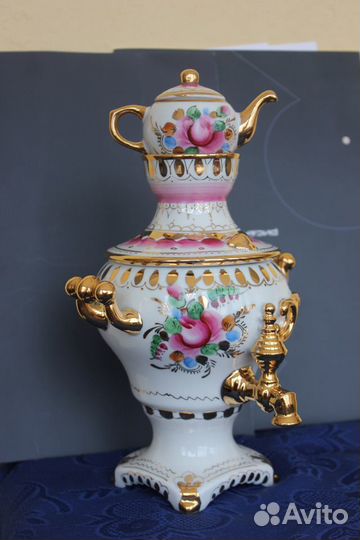 Самовар фарфоровый Гжель СССР Живопись люкс
