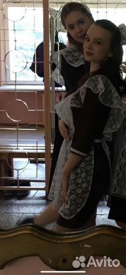 Коричневая форма на последний звонок+ фартук