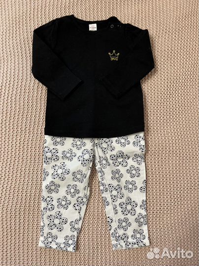 Лонгслив и брюки для девочки 9-12 месяцев