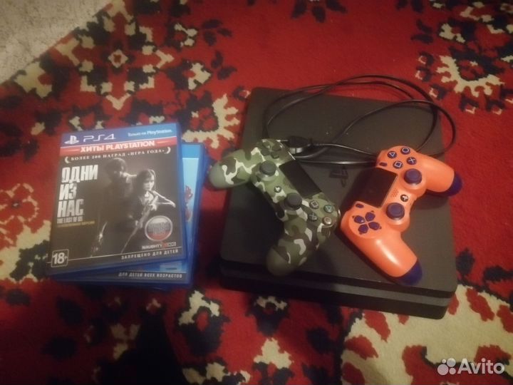 Игровая приставка ps4 slim 1tb с дисками