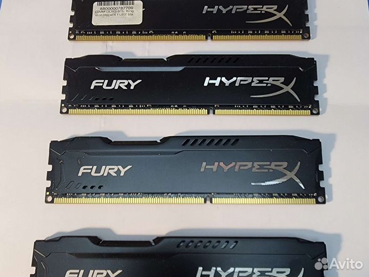 Оперативная память hyper x fury ddr3 32gb (8x4)