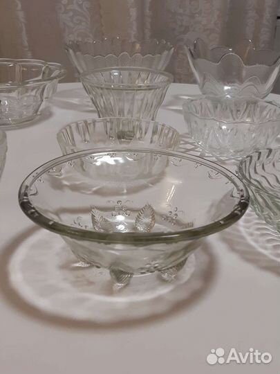 Стеклянные салатницы/конфетницы времён СССР