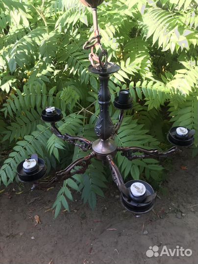 Люстра светильник под бронзу 5 рожков Дельфины
