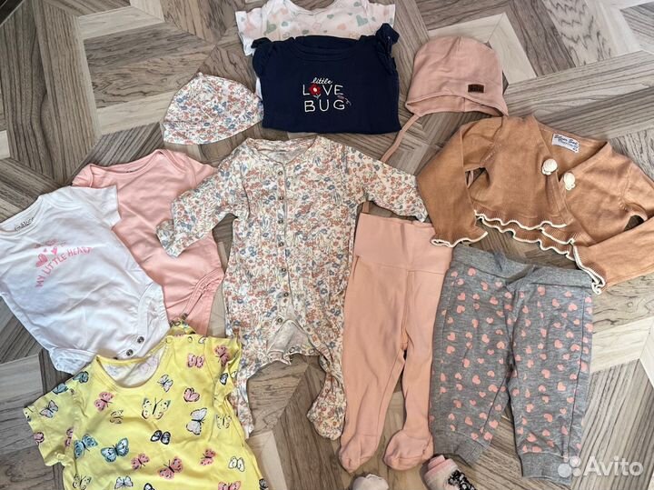 Детские вещи пакетом на девочку H&M 56 62 74 80