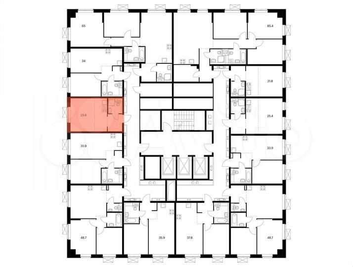Квартира-студия, 23,6 м², 24/24 эт.