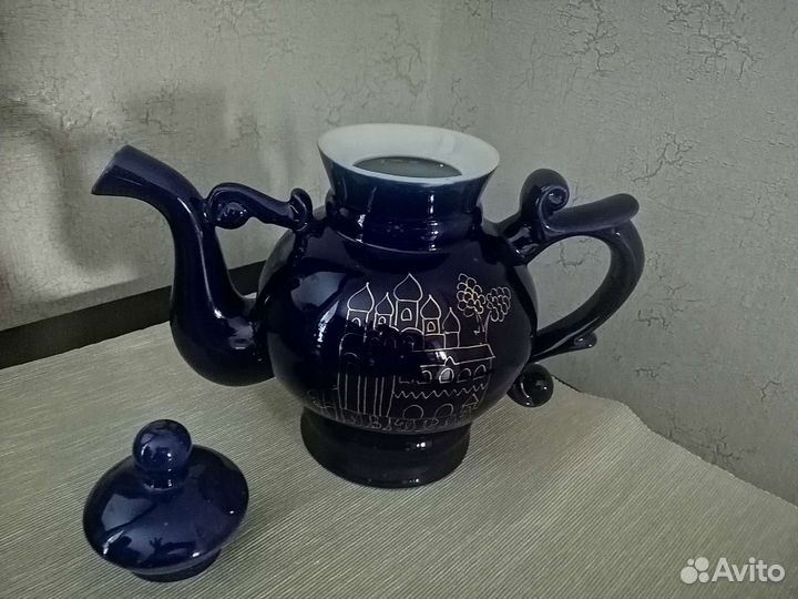 Чайник фарфоровый кобальт