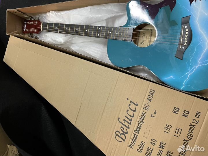 Акустическая гитара Belucci вс4040 TW бирюзовая
