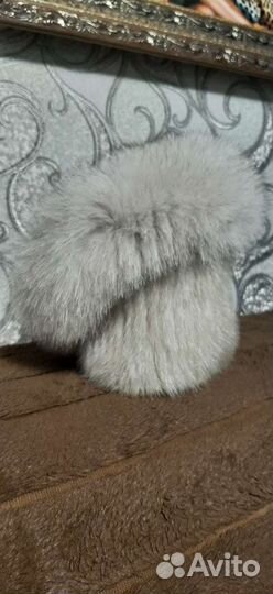 Шапка норковая связанная с песцом новая