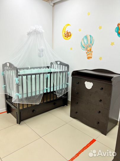 Детская кровать для новорожденных. Трансформер 7в1