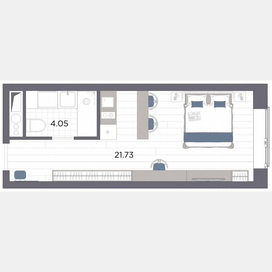 Апартаменты-студия, 25,8 м², 4/14 эт.
