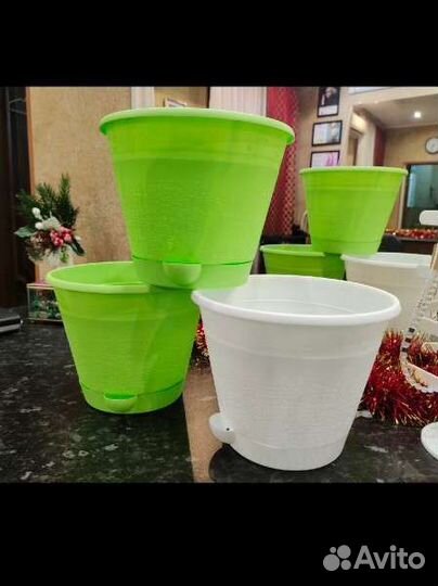 Цветочные горшки пластик