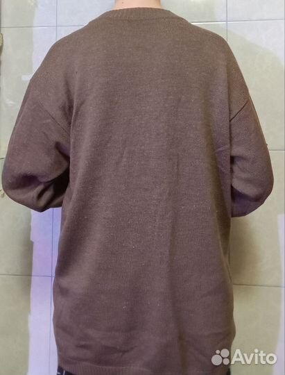 Свитер вязаный коричневый