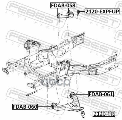 Сайлентблок переднего верхнего рычага ford expl