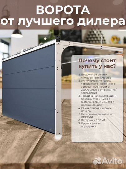 Ворота Секционные Автоматические ral 9003 2,4 х 2