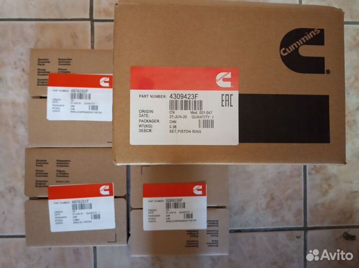 Кольца поршневые Cummins газель ISF 2.8 4309423