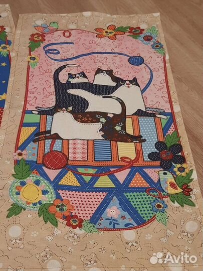 Комплект ярких полотенец рогожка