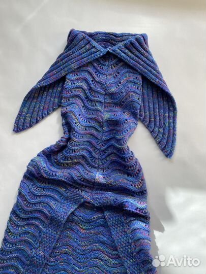 Авангардное шерстяное платье ручная работа