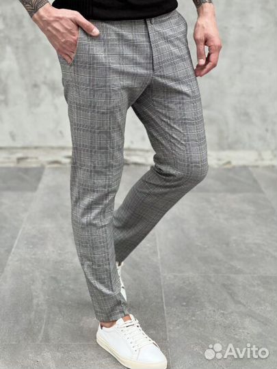 Брюки мужские в клетку