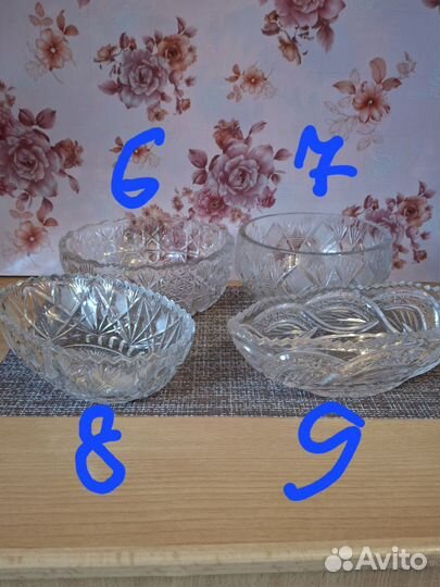 Хрустальная ваза, салатник, конфетница