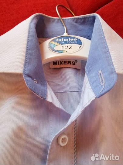 Рубашка голубая 116-122 рост