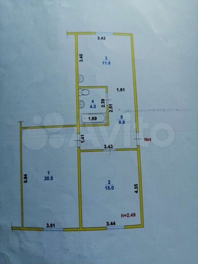 Дом 60,1 м² на участке 6 сот.