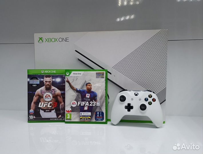 Xbox One S 500GB + 2 диска