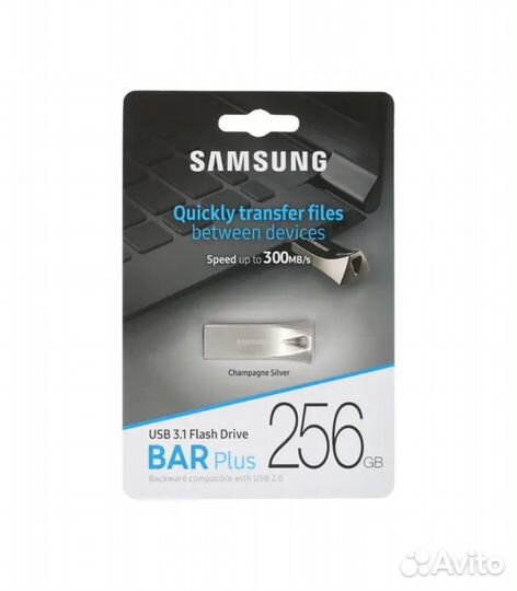 256 гб Флеш-накопитель Samsung Bar Plus, серебрист