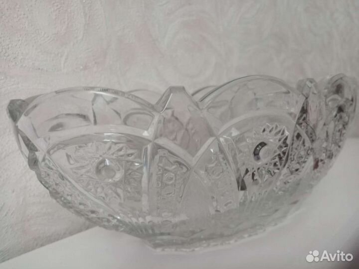 Хрустальная ваза ладья СССР