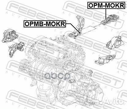 Сайлентблок опоры двигателя opel mokka 13- зад