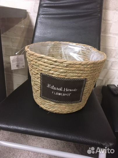 Кашпо плетеное натуральное
