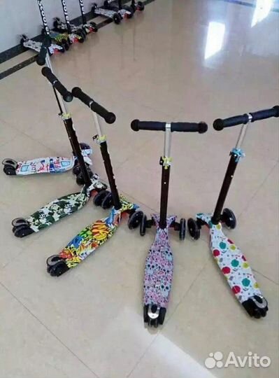 Городские самокаты с рисунком до 60 кг. Ассортимен