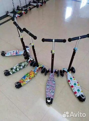 Городские самокаты с рисунком до 60 кг. Ассортимен