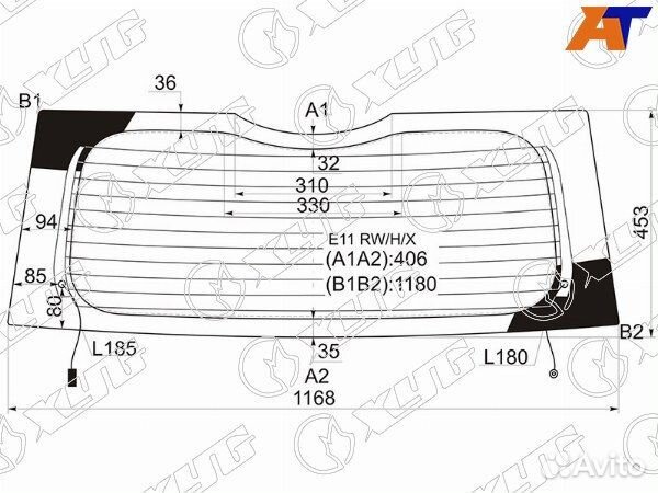 Стекло заднее nissan note