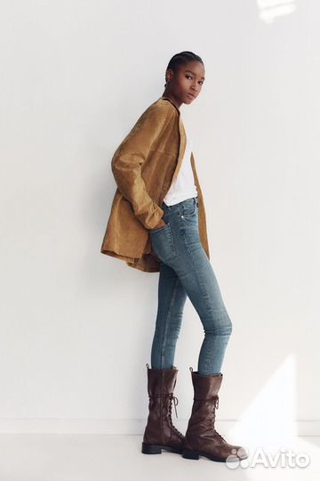 Zara пиджак из натуральной замши