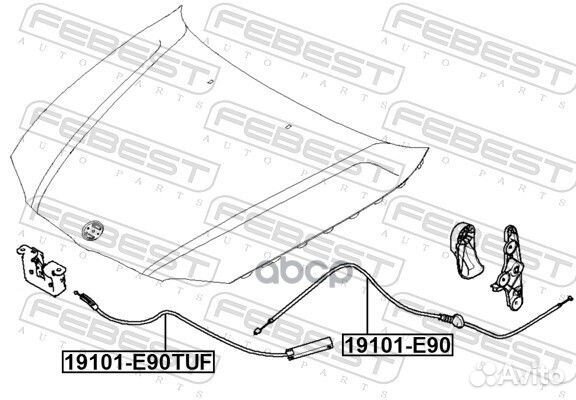 Трос привода открывания замка капота 19101E90TUF