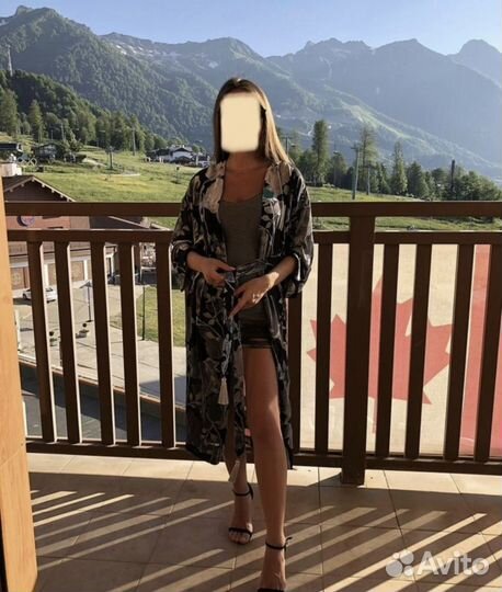 Накидка халат италия серая S