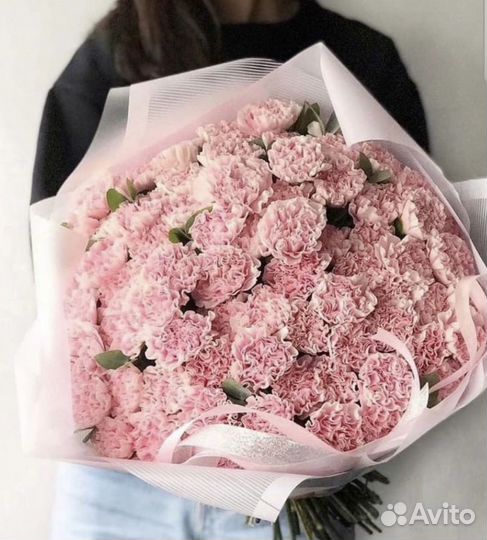 Розовые белые гвоздики