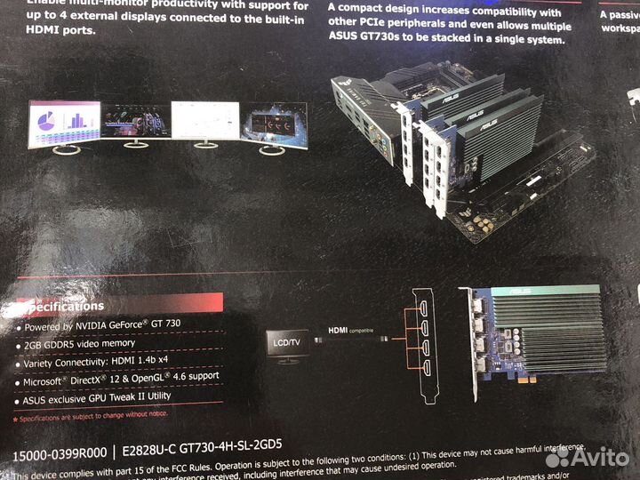 Новая Видеокарта GT 730 2Gb gddr5 4 hdmi
