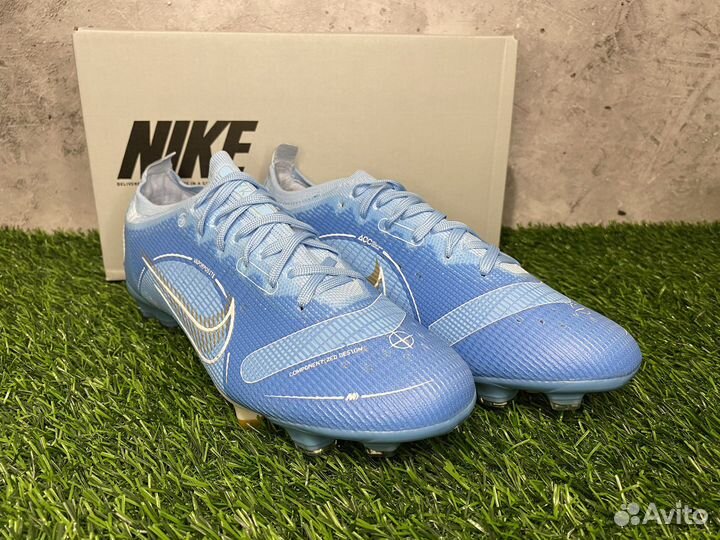 Футбольные бутсы Nike mercurial голубые