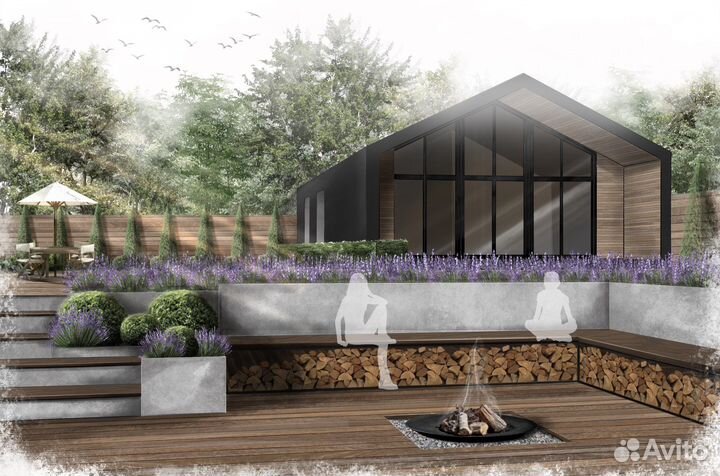 Визуализация интерьера/ландшафт/экстерьер/скетч