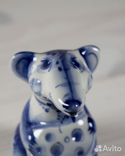 Фигурка мыши гжель