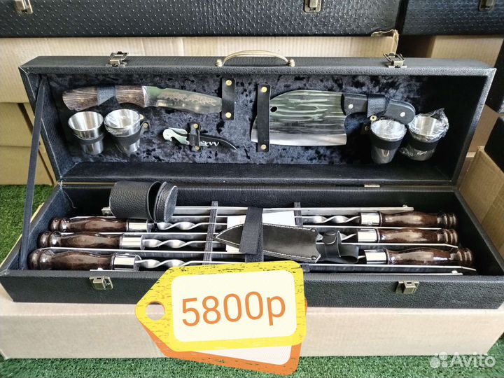 Шашлычный набор. Подарочный набор шампуров