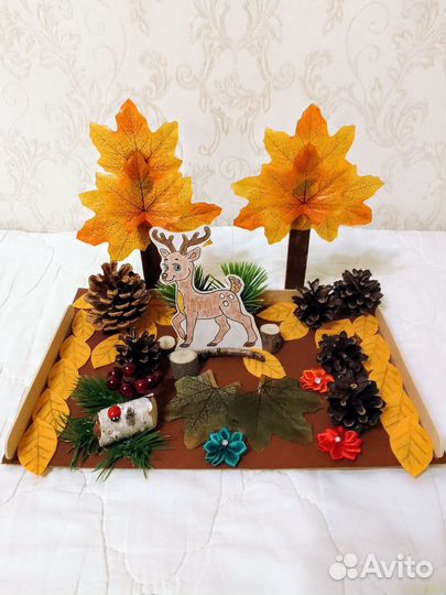 Поделка осенняя оленёнок шишки в детский сад школу