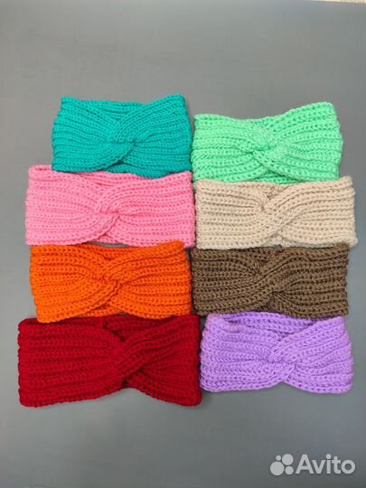 Повязка на голову вязаная ручная работа