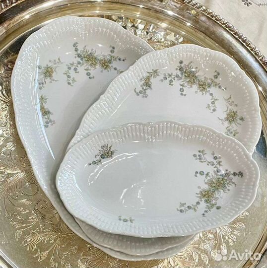 Антиквариат Блюдо овальное 3 шт Schirnding Bavaria