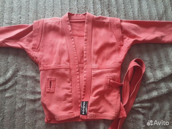 Детская куртка для самбо, длина по спинке 56 см