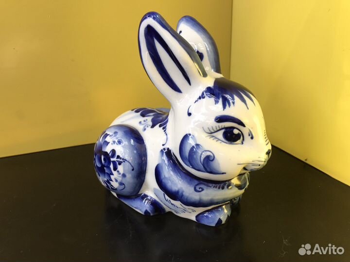 Z.5703 кролик Гжель большой (15х15 см)