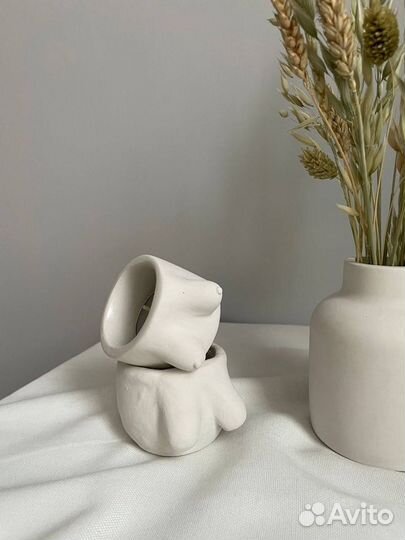 Кашпо - подсвечеик, свеча